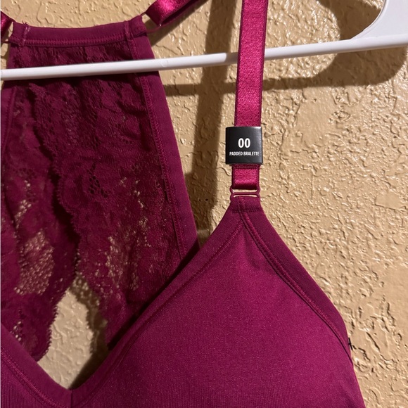Torrid Burgundy Lace Halter Bralette - Picture 2 of 4